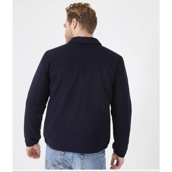 $395 Eden Park Paris Men’s Zip Through Bomber Coat Jacket Navy Quiet Luxury - Picture 15 of 15